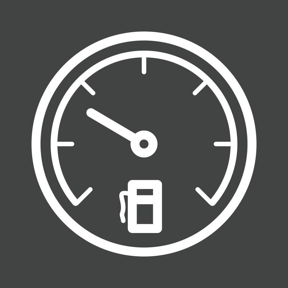 línea de consumo de combustible icono invertido vector