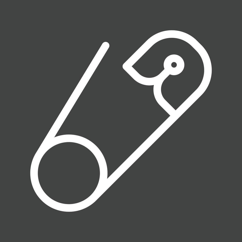 Safety Pin Line Inverted Icon vector