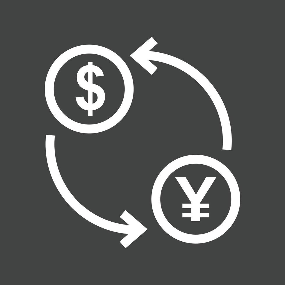 Dollar to Yen Convert Line Inverted Icon vector