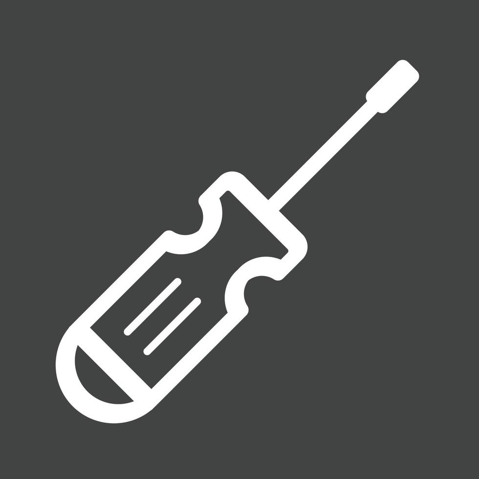 Screw Driver Line Inverted Icon vector