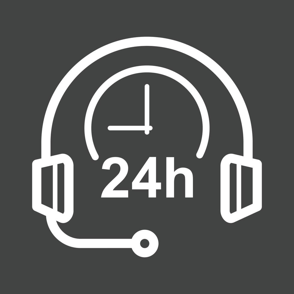 24 Hour Support Line Inverted Icon vector