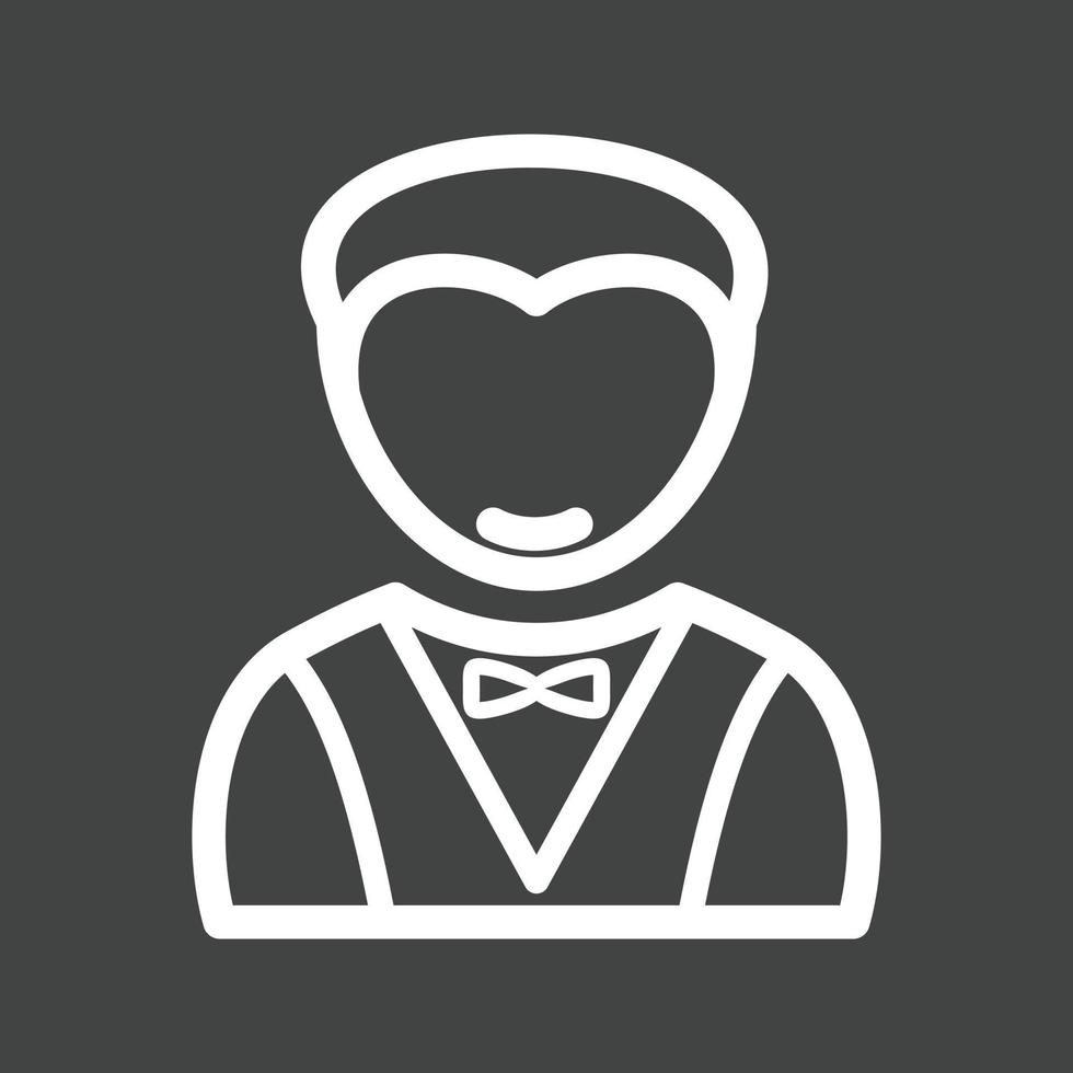 Man as Waiter Line Inverted Icon vector