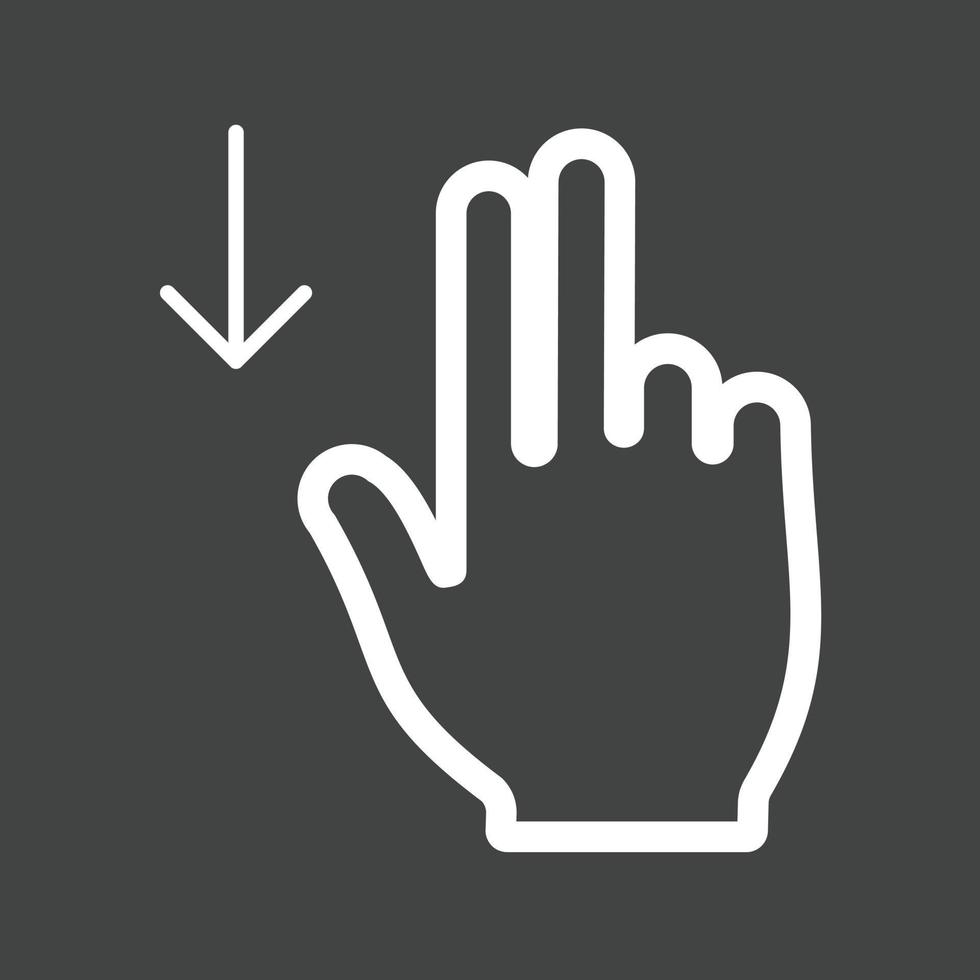 Two Fingers Down Line Inverted Icon vector