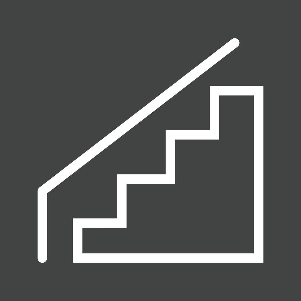 icono de línea de escalera mecánica invertida vector