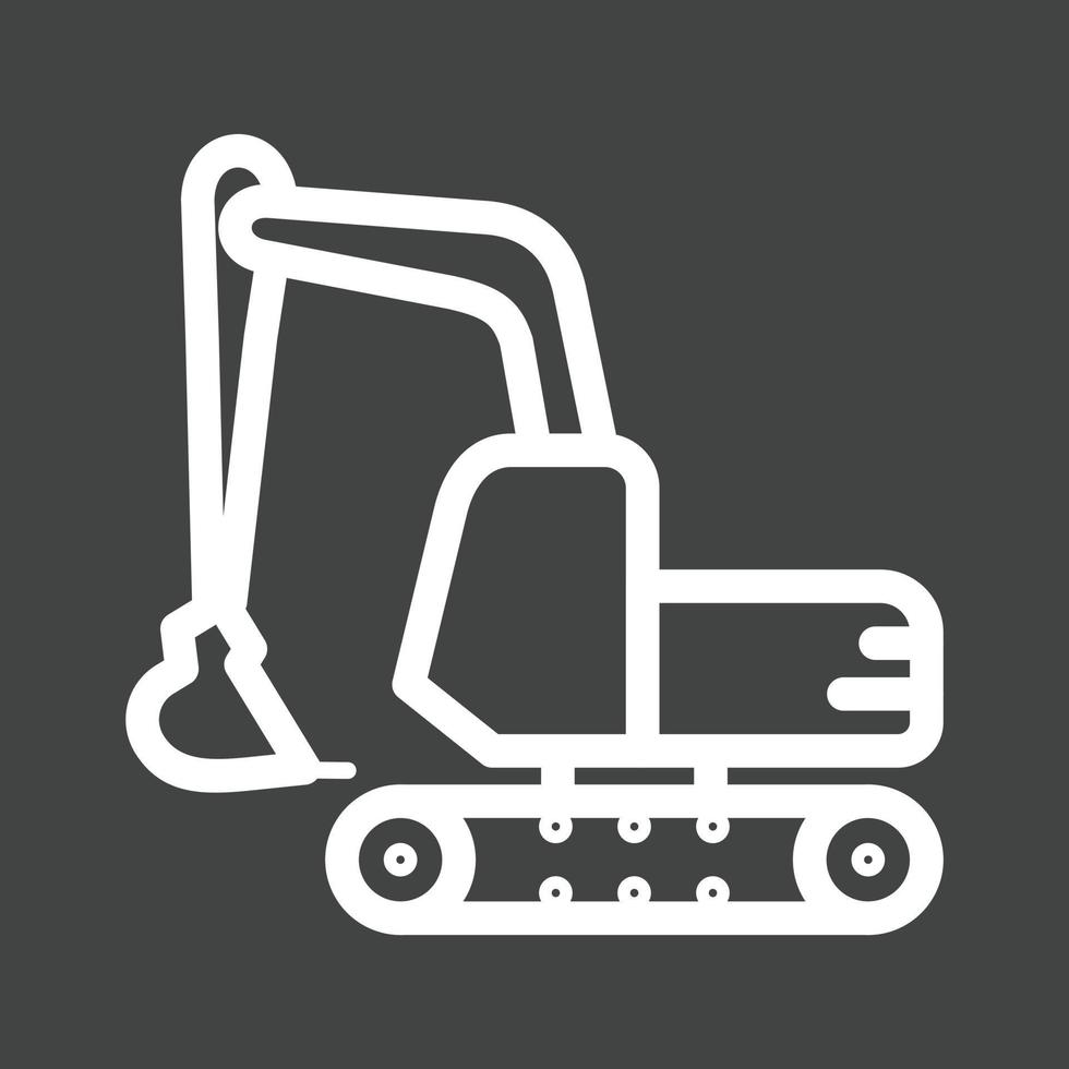 Excavator Line Inverted Icon vector
