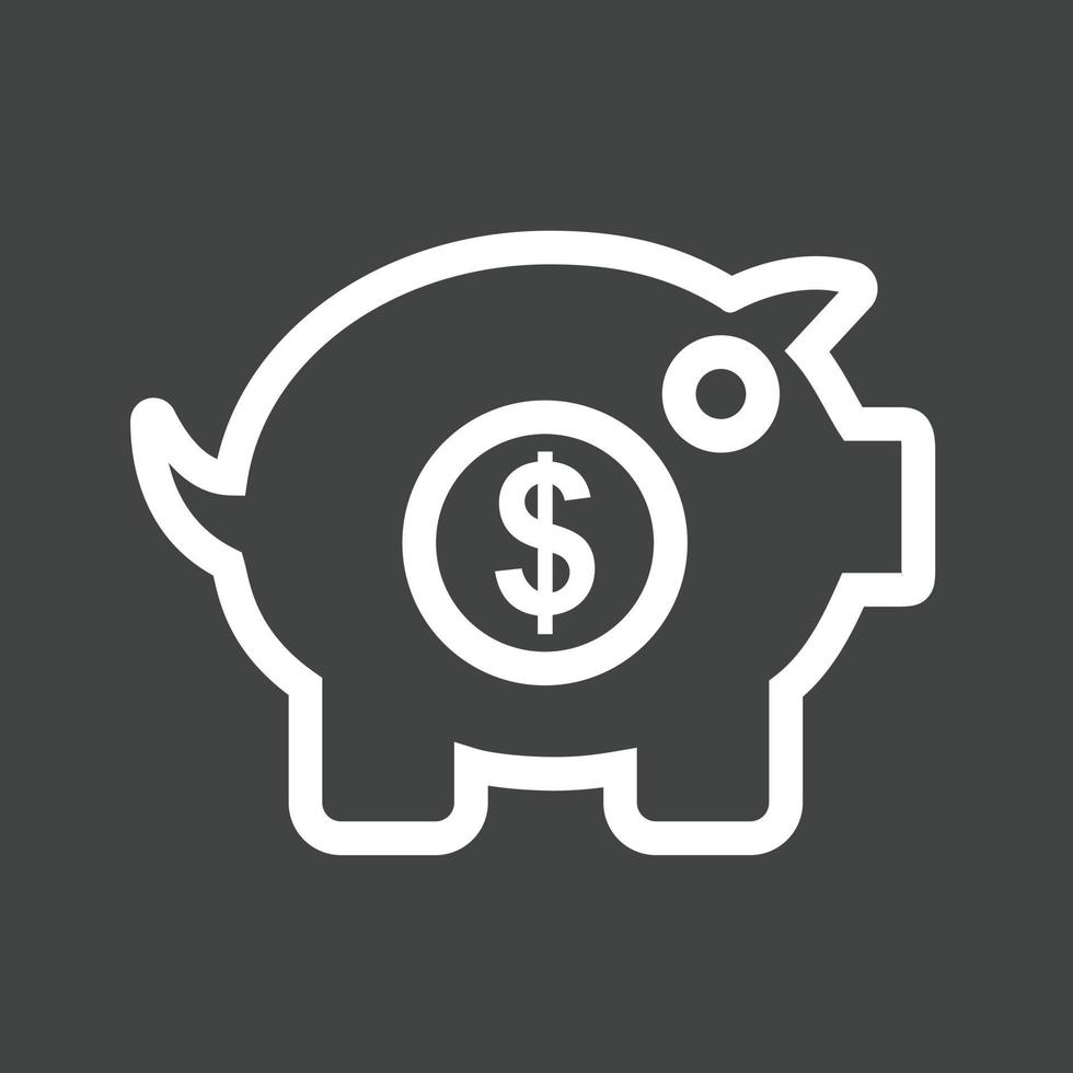 Piggy Bank Line Inverted Icon vector