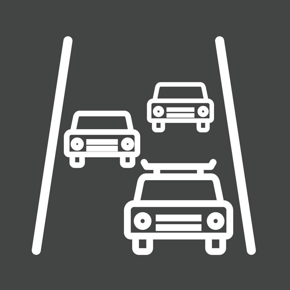 icono de línea de carretera invertida vector