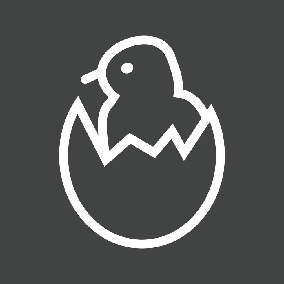 Hatched Egg Line Inverted Icon vector