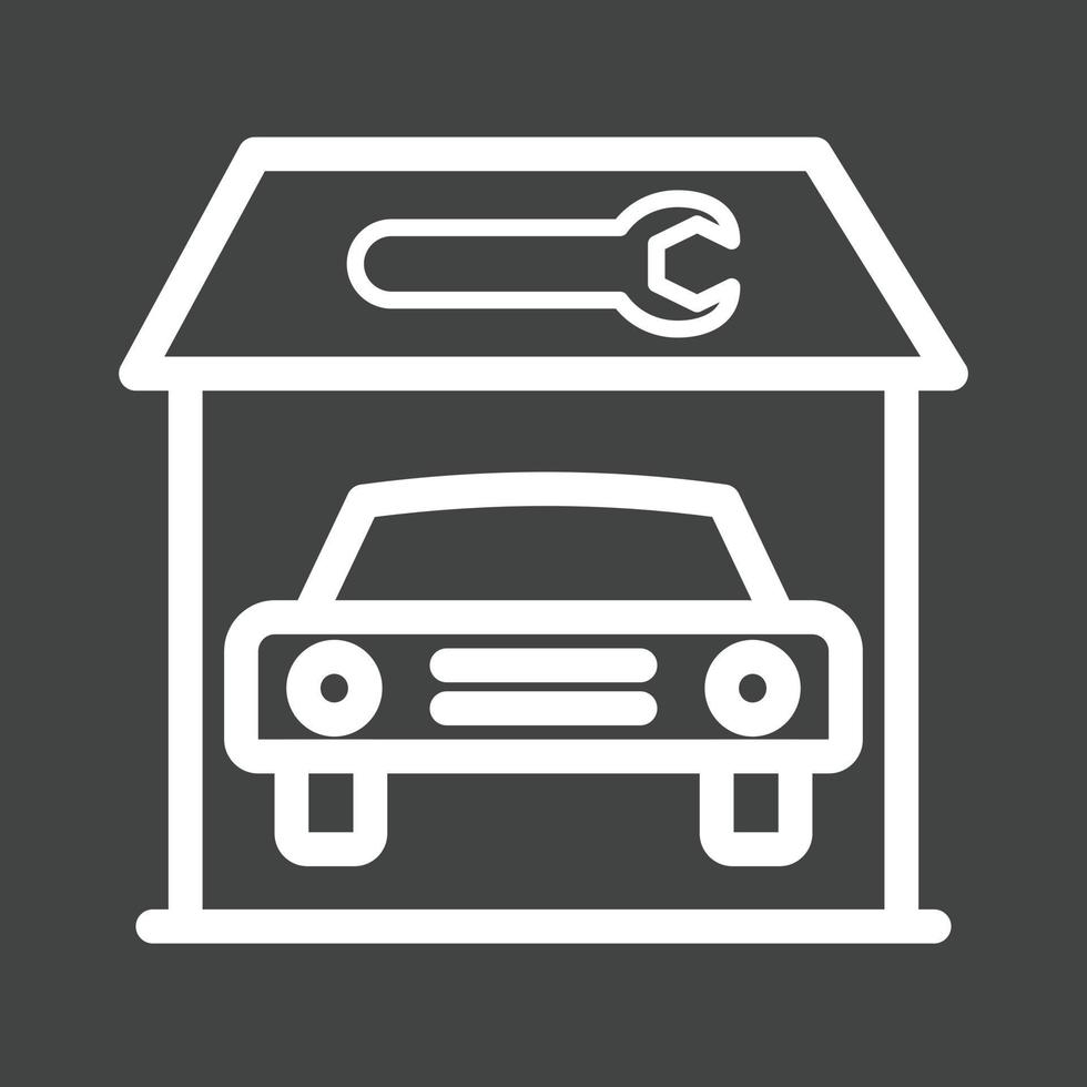 Service Station Line Inverted Icon vector