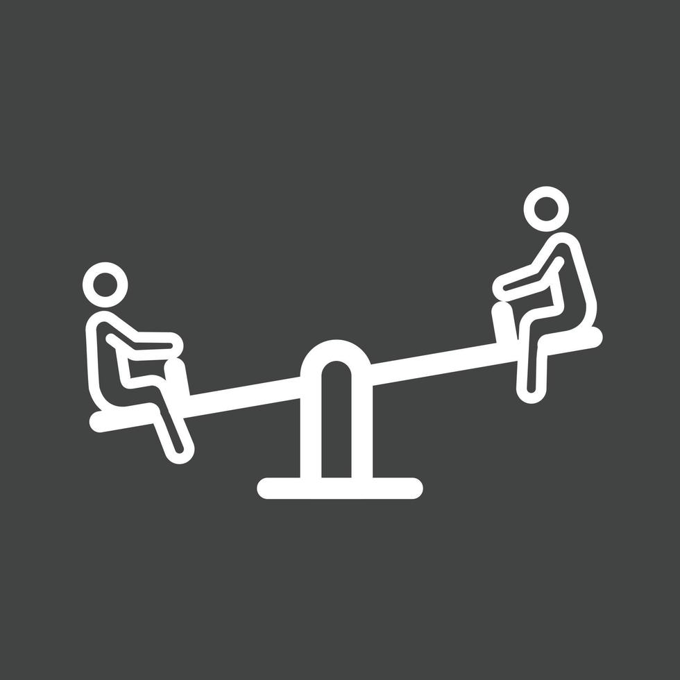 Sitting on Seesaw Line Inverted Icon vector
