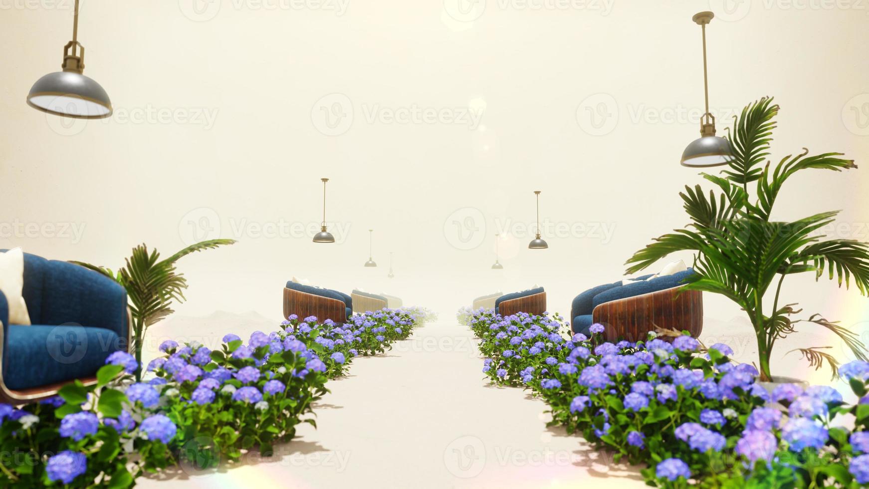 3D illustration Background for advertising and wallpaper in nature and summer scene. 3D rendering in decorative concept. photo