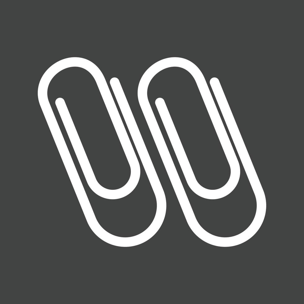 Paper Clips Line Inverted Icon vector