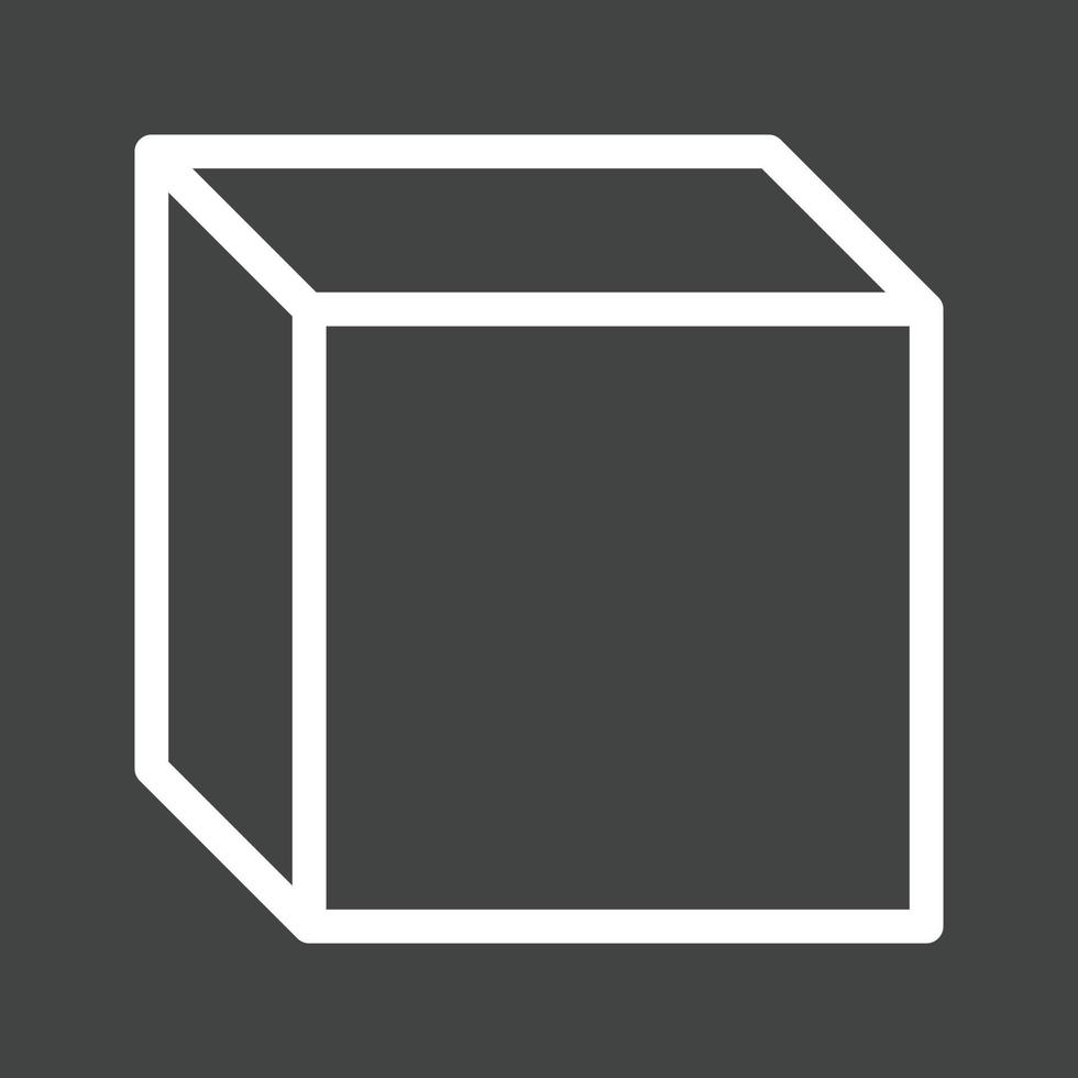 Cube Line Inverted Icon vector