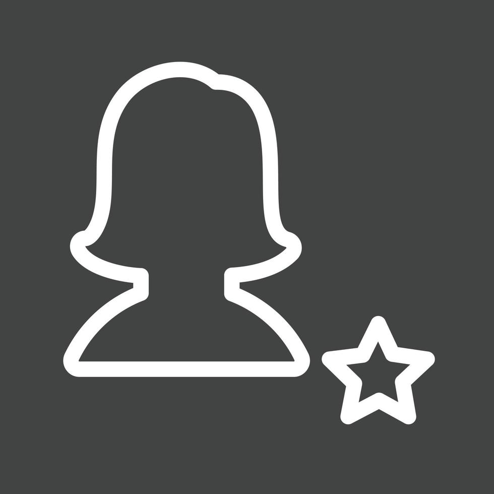 Favorite Female Profile Line Inverted Icon vector