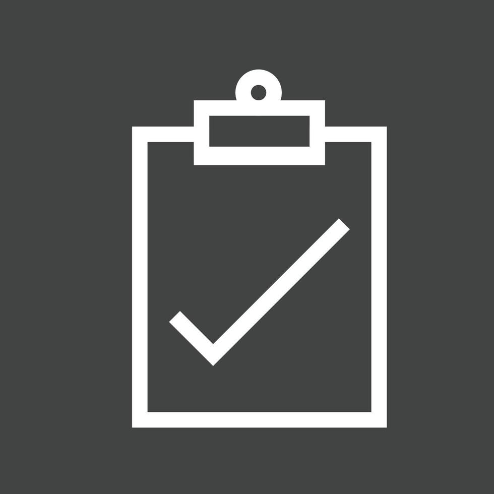 Assignment Turned Line Inverted Icon vector