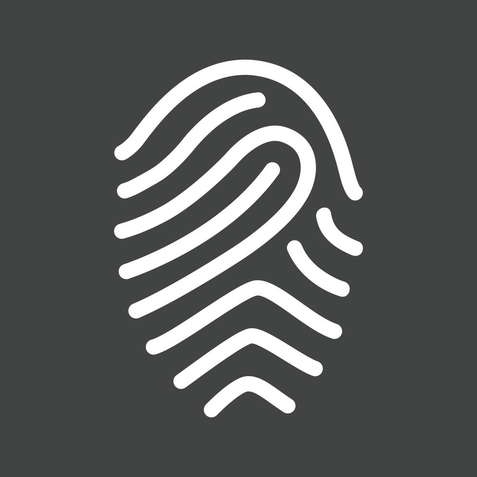 Fingerprint Line Inverted Icon vector