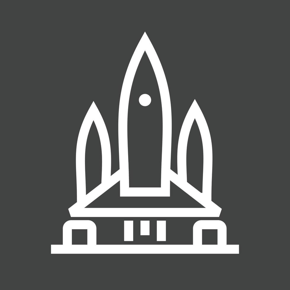 Rocket II Line Inverted Icon vector