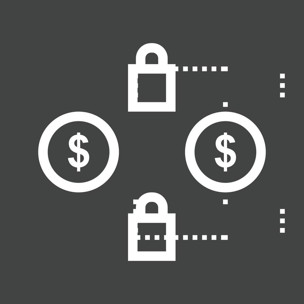 Secure Transactions Line Inverted Icon vector