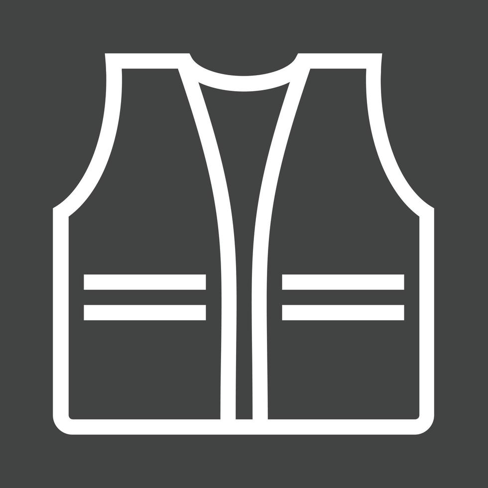 Construction Jacket Line Inverted Icon vector