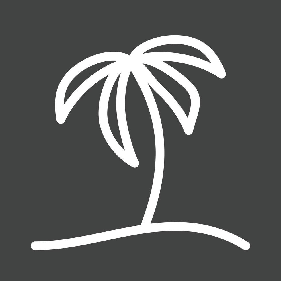 Coconut Tree Line Inverted Icon vector