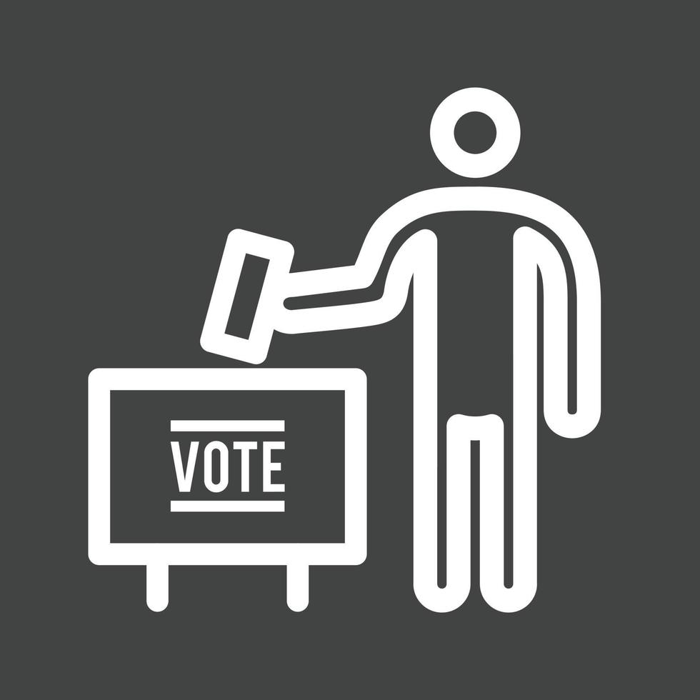 icono de línea de votación invertida vector