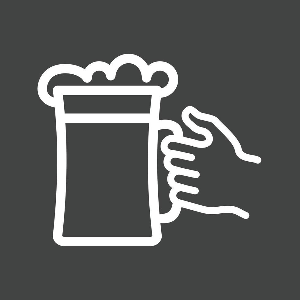 Holding Beer Glass Line Inverted Icon vector