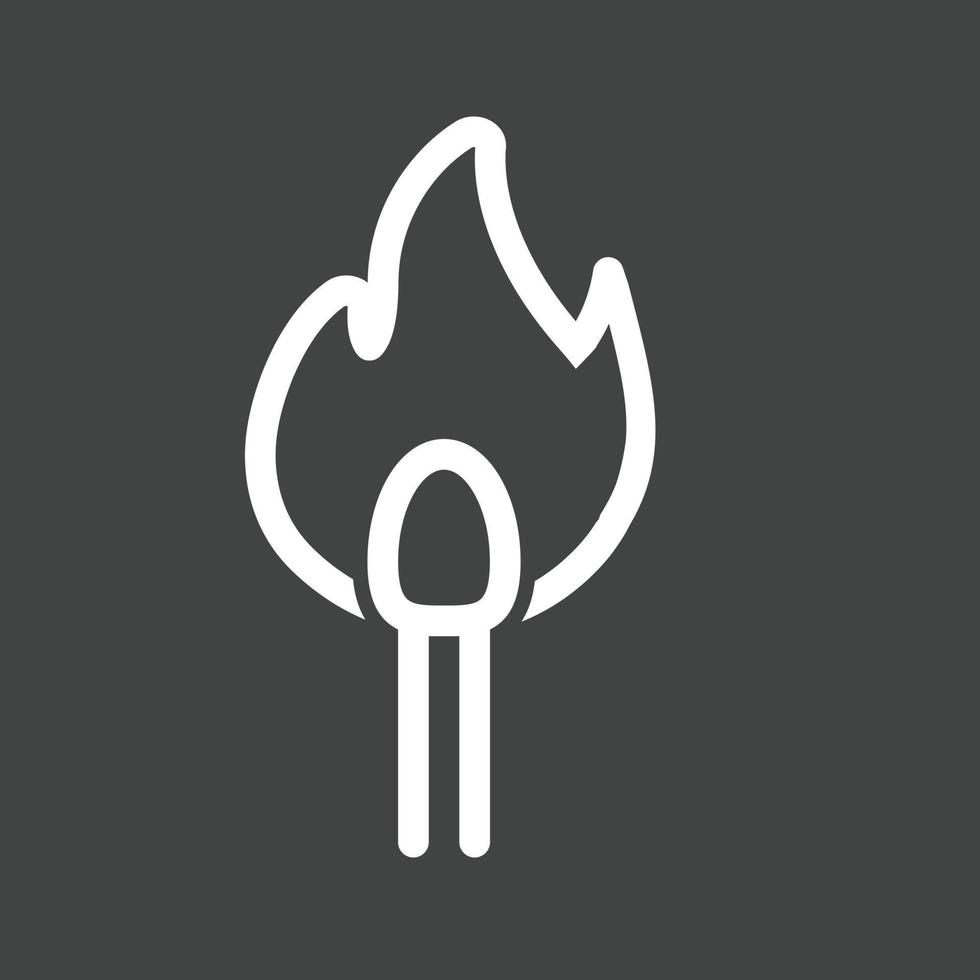 Lit Matchstick Line Inverted Icon vector