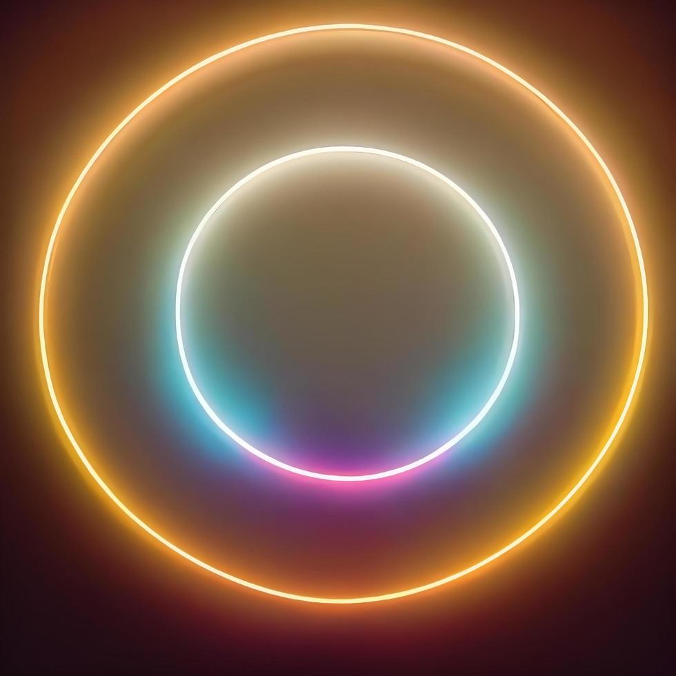 Neon Halo Background. Glowing light colorful circle. photo