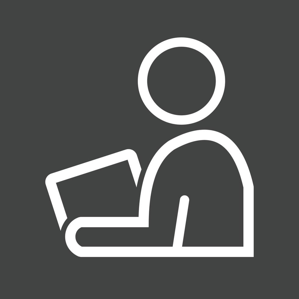 Reading on Smart Device Line Inverted Icon vector