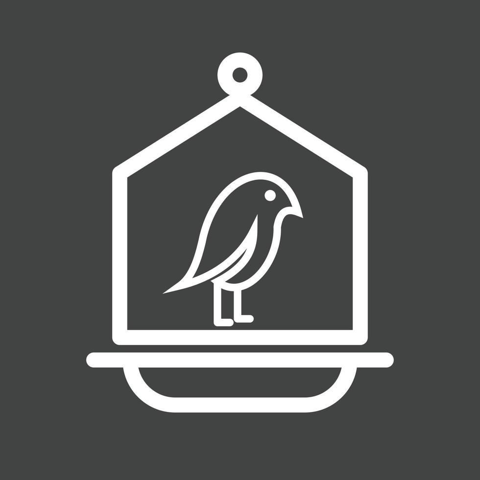 Bird in Bird House Line Inverted Icon vector