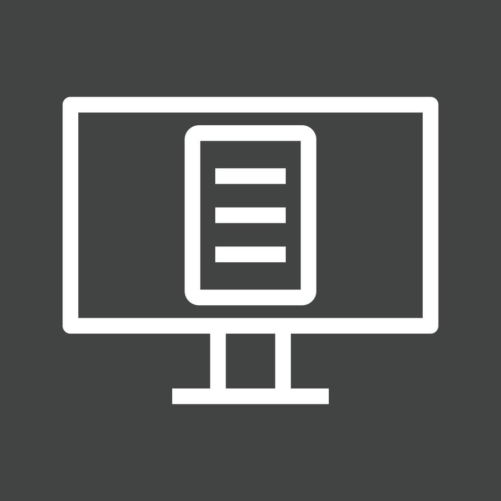 Online Lectures Line Inverted Icon vector