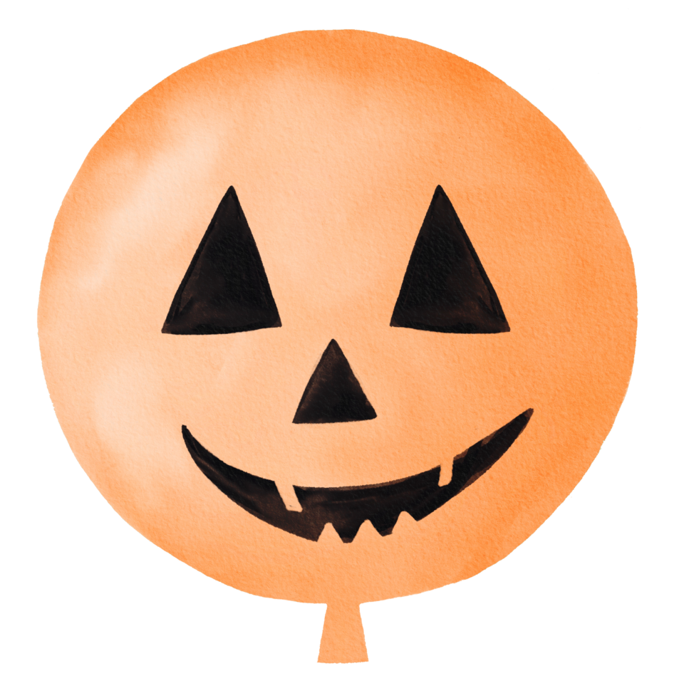 Watercolor cute halloween balloon png