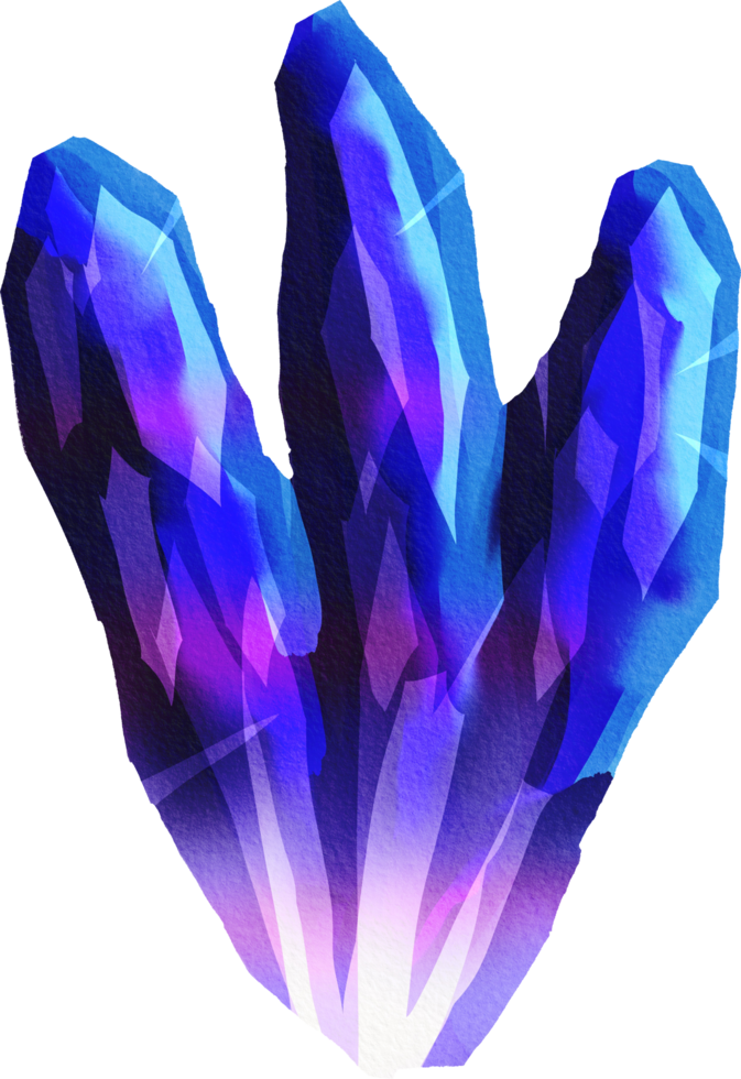 watercolor painted crystal png