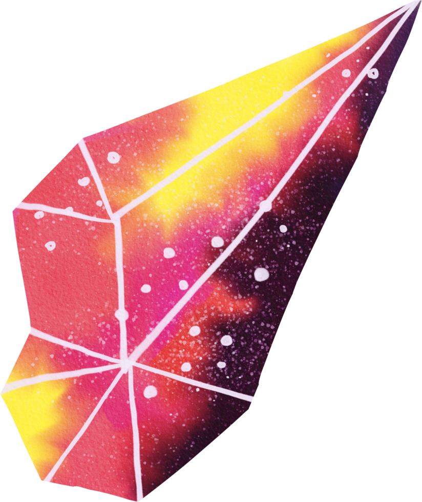 Watercolor painted crystal png