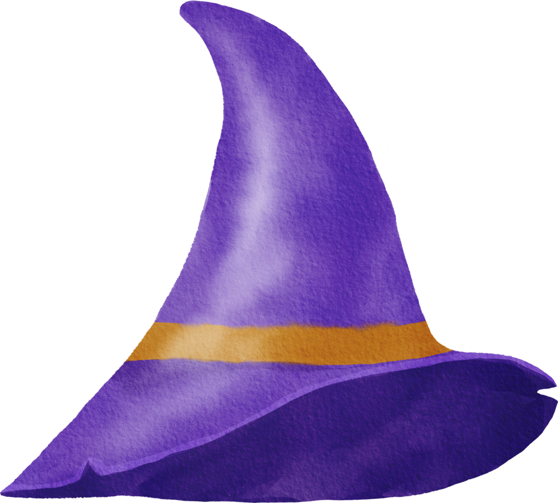 joli chapeau de sorcière peint à l'aquarelle png