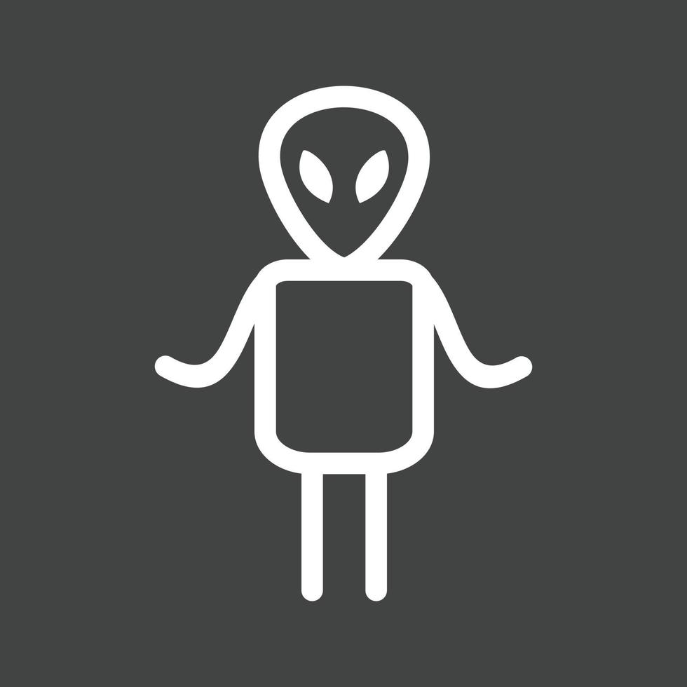 Alien II Line Inverted Icon vector