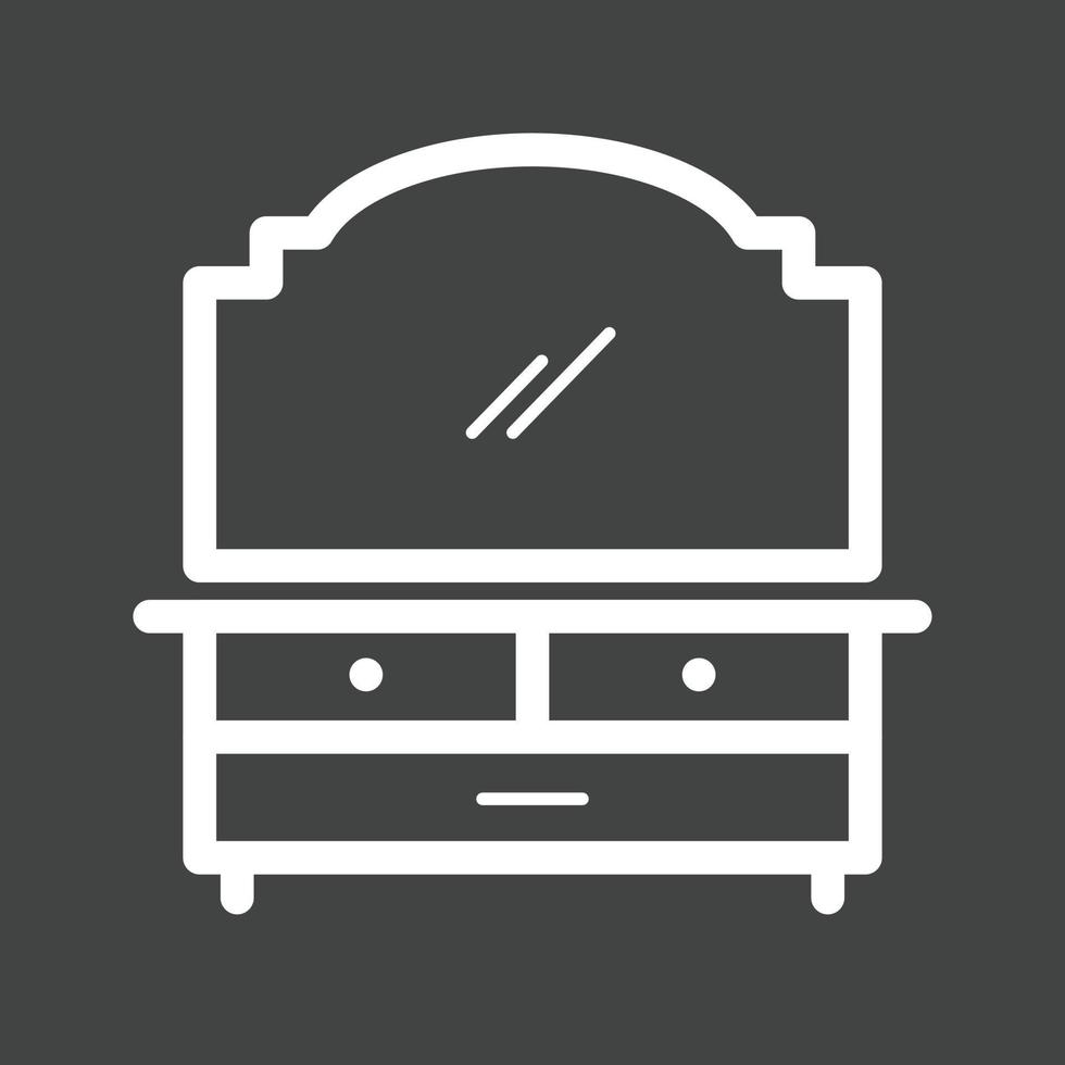 Dressing Table Line Inverted Icon vector