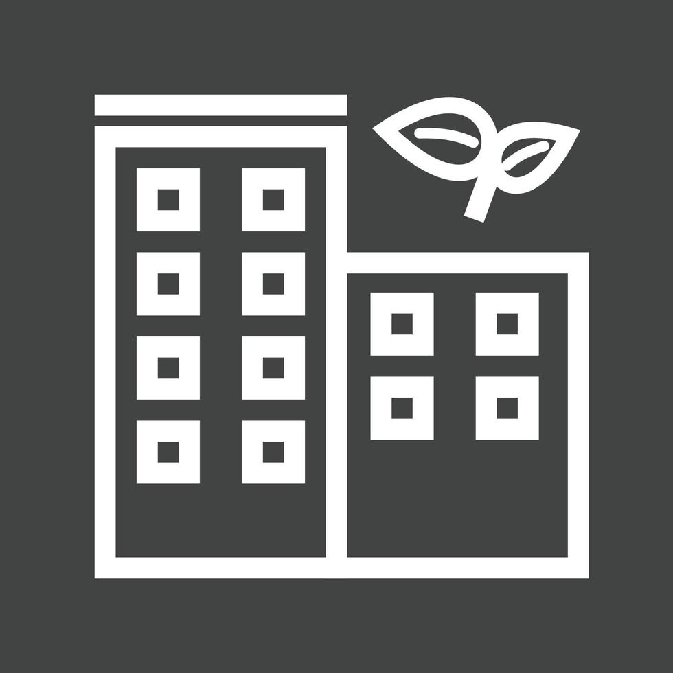 Eco friendly Building Line Inverted Icon vector