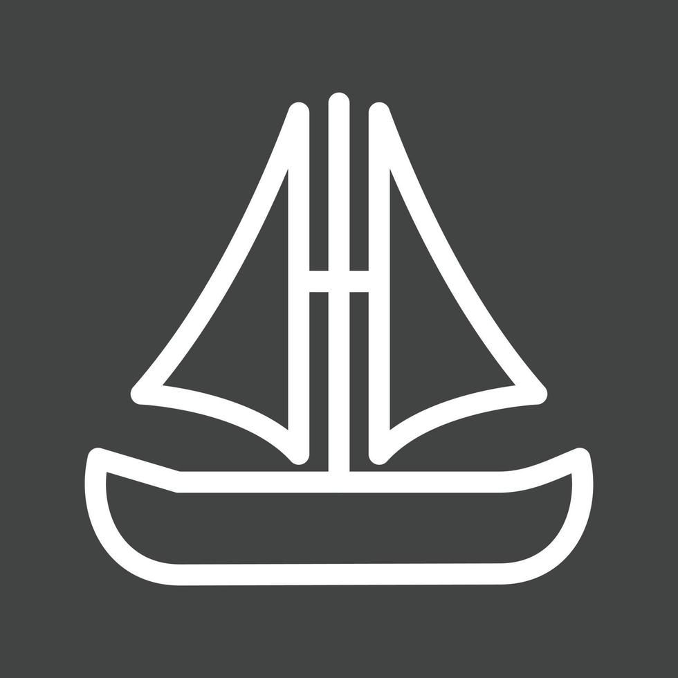 Small Boat Line Inverted Icon vector
