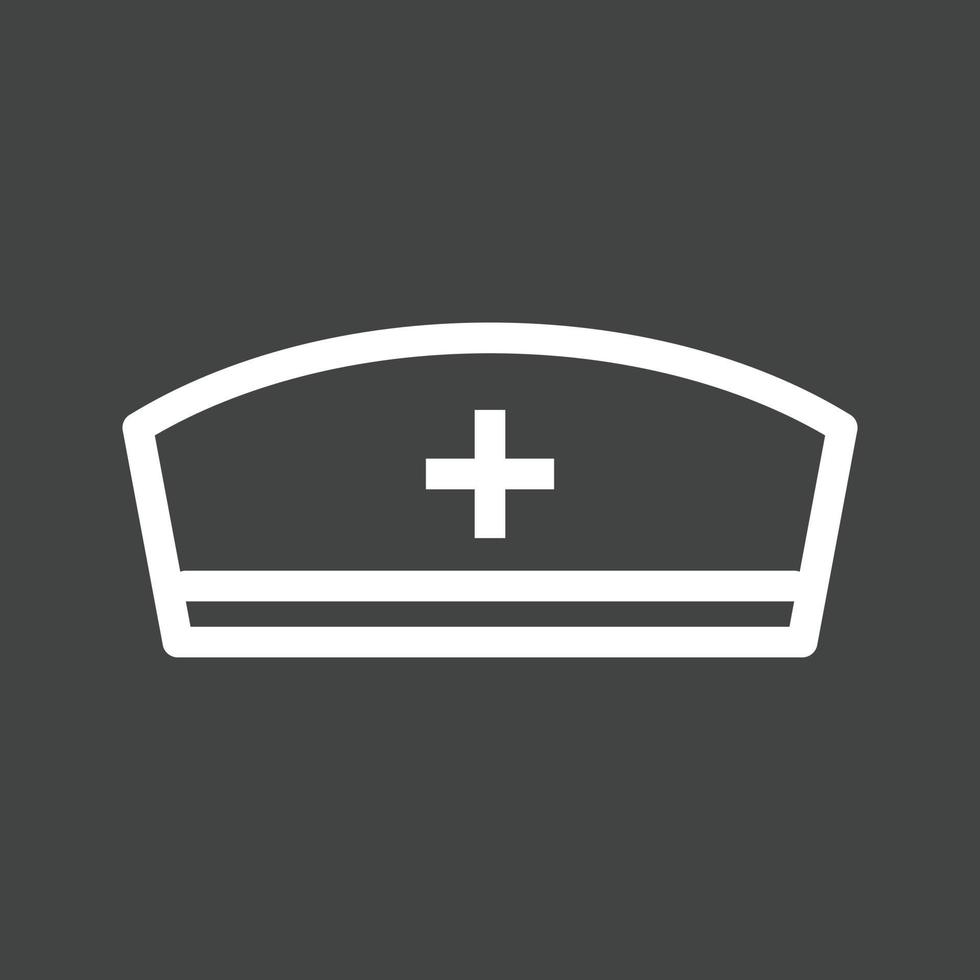 Nurse Cap Line Inverted Icon vector