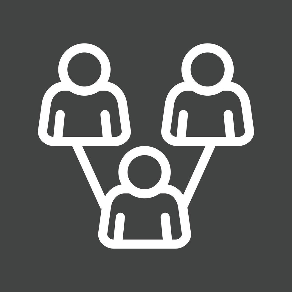 Connected Users II Line Inverted Icon vector