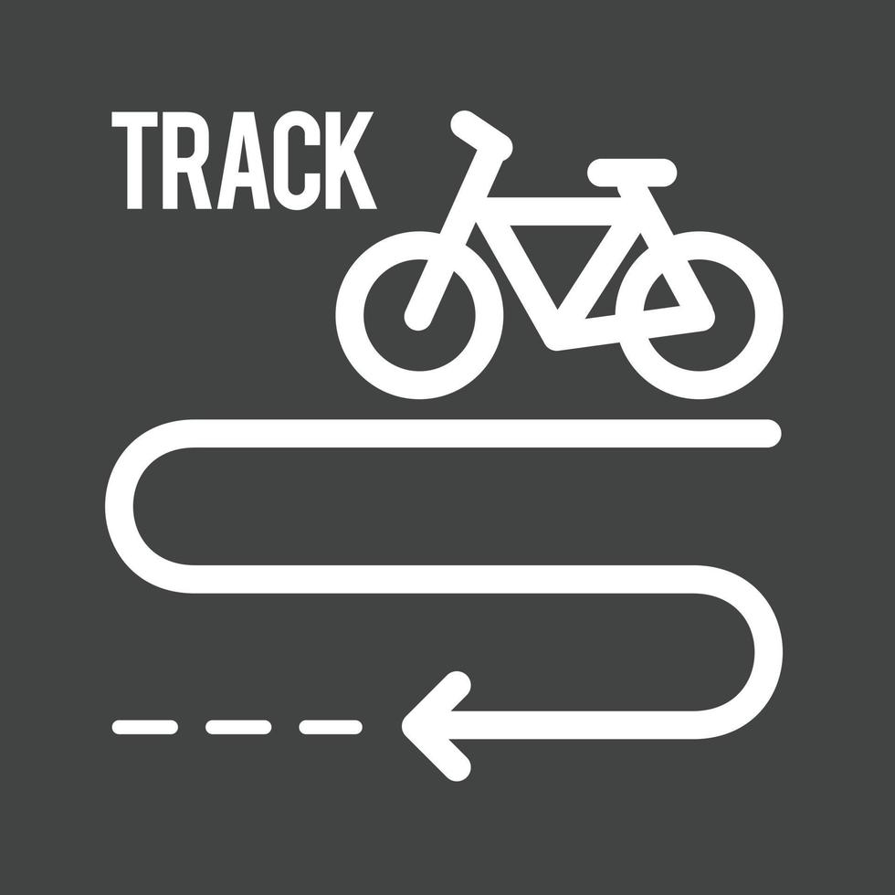 icono de línea de pista de bicicleta invertida vector