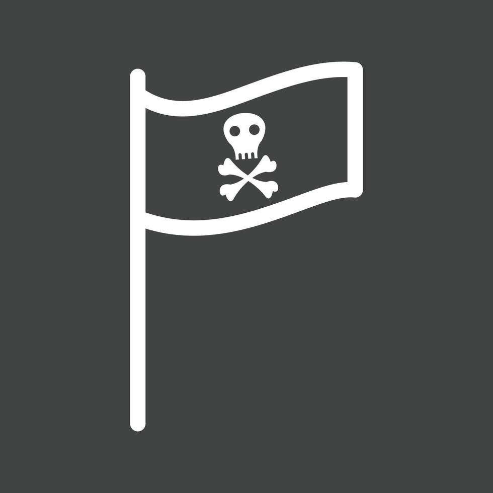 PIrate Flag I Line Inverted Icon vector