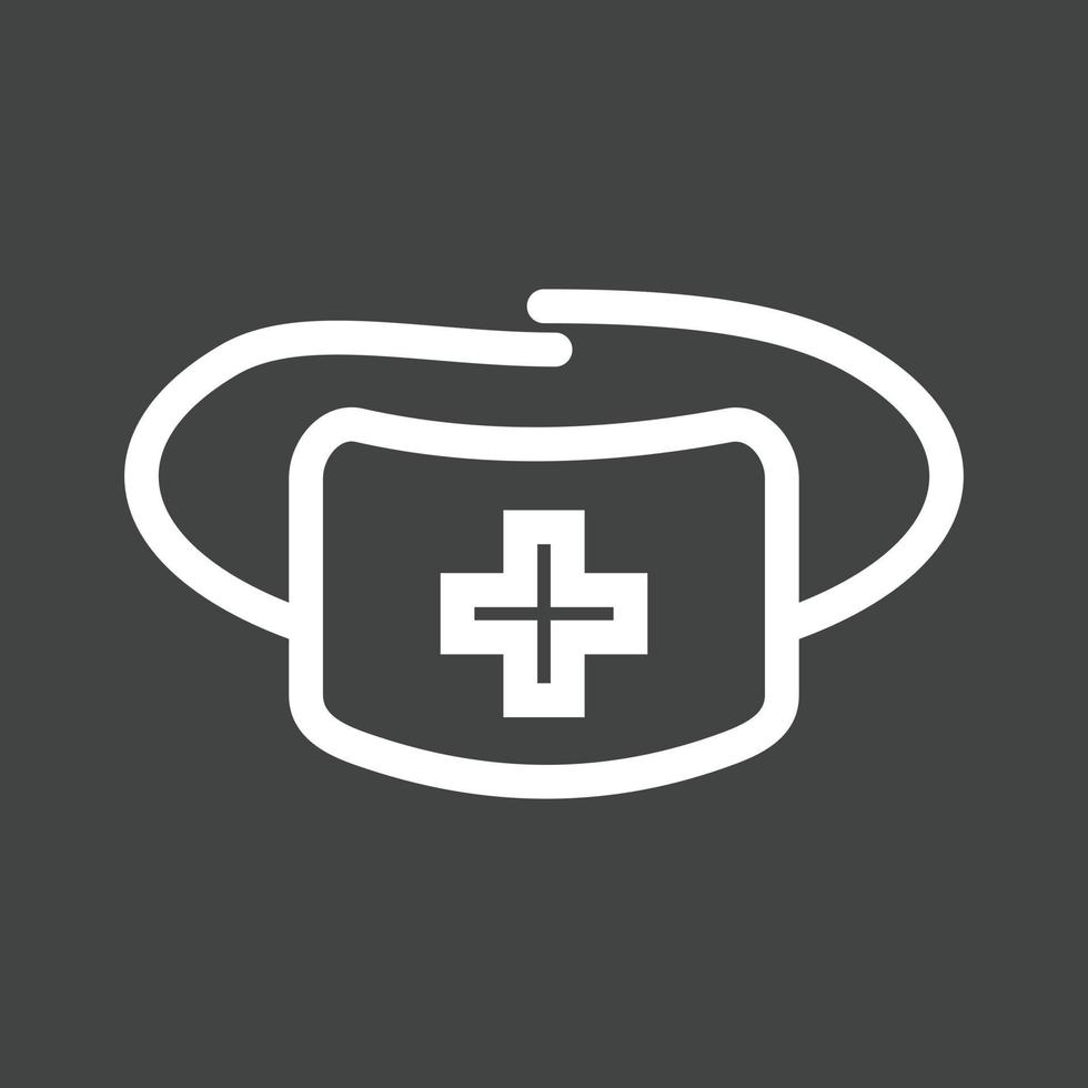 Surgeon's Face Mask Line Inverted Icon vector