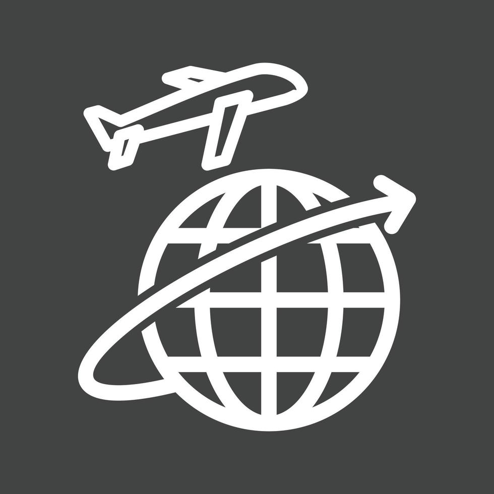 Global Flights Line Inverted Icon vector