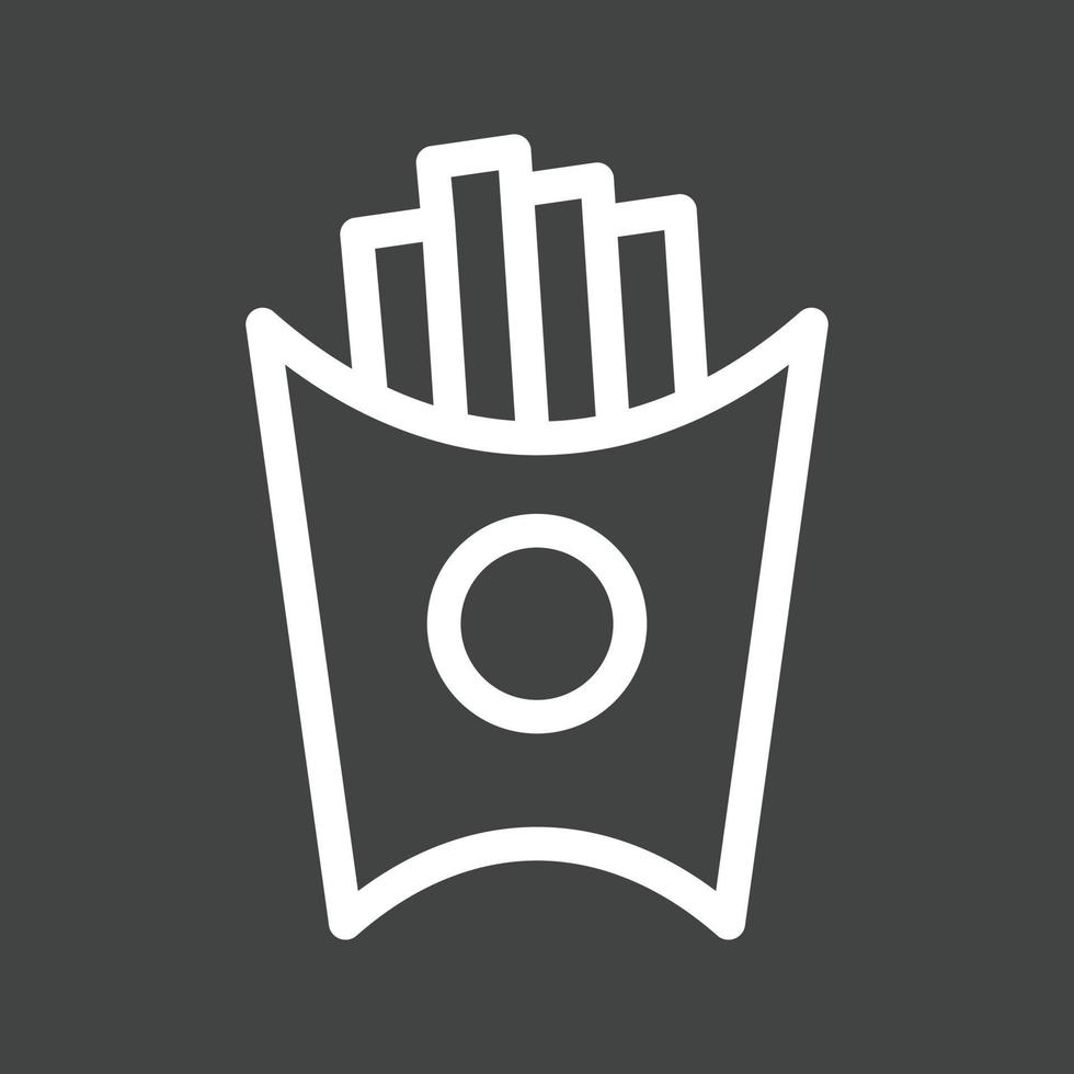 French Fries Line Inverted Icon vector