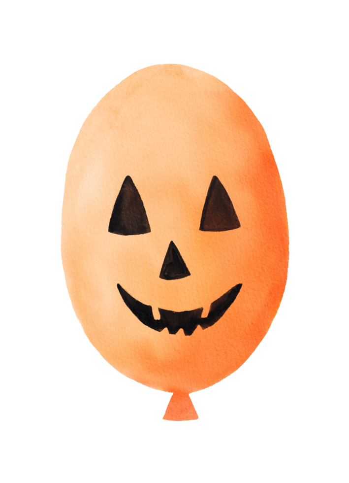 Watercolor cute halloween balloon png