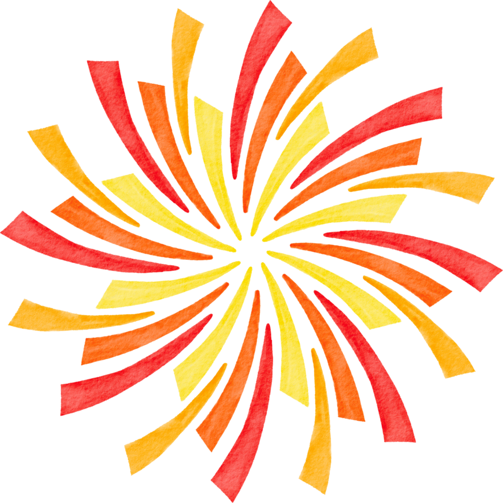 Watercolor painted firework png