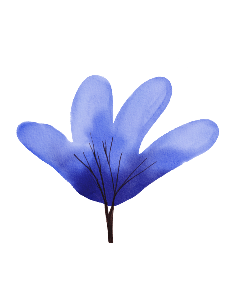 árvore azul aquarela png