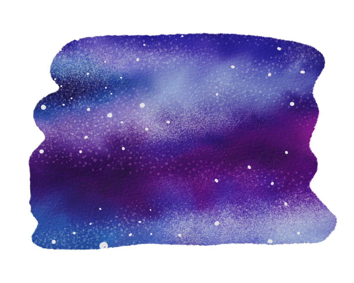 galaxy watercolor painted png